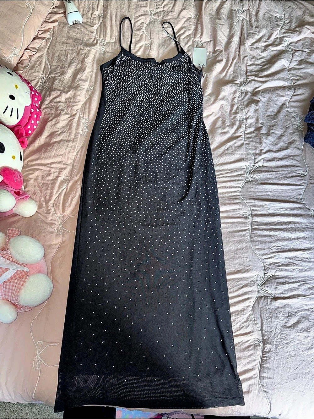 Black & Silver Embellished Maxi Dress NWT